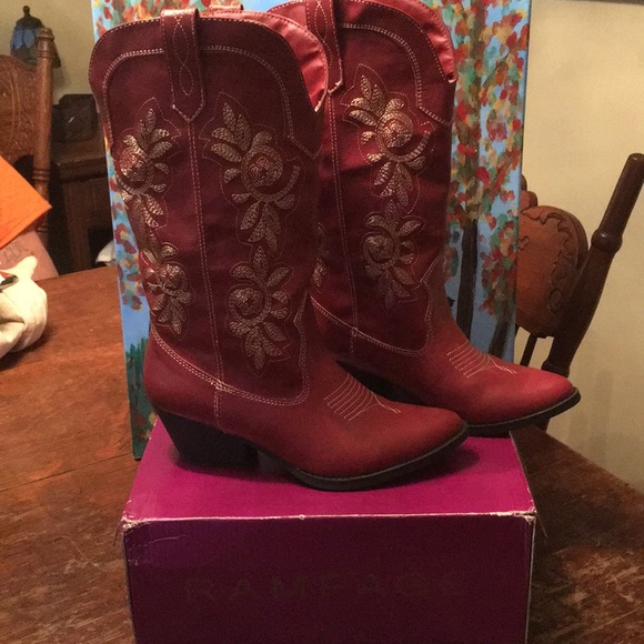 rampage red cowgirl boots